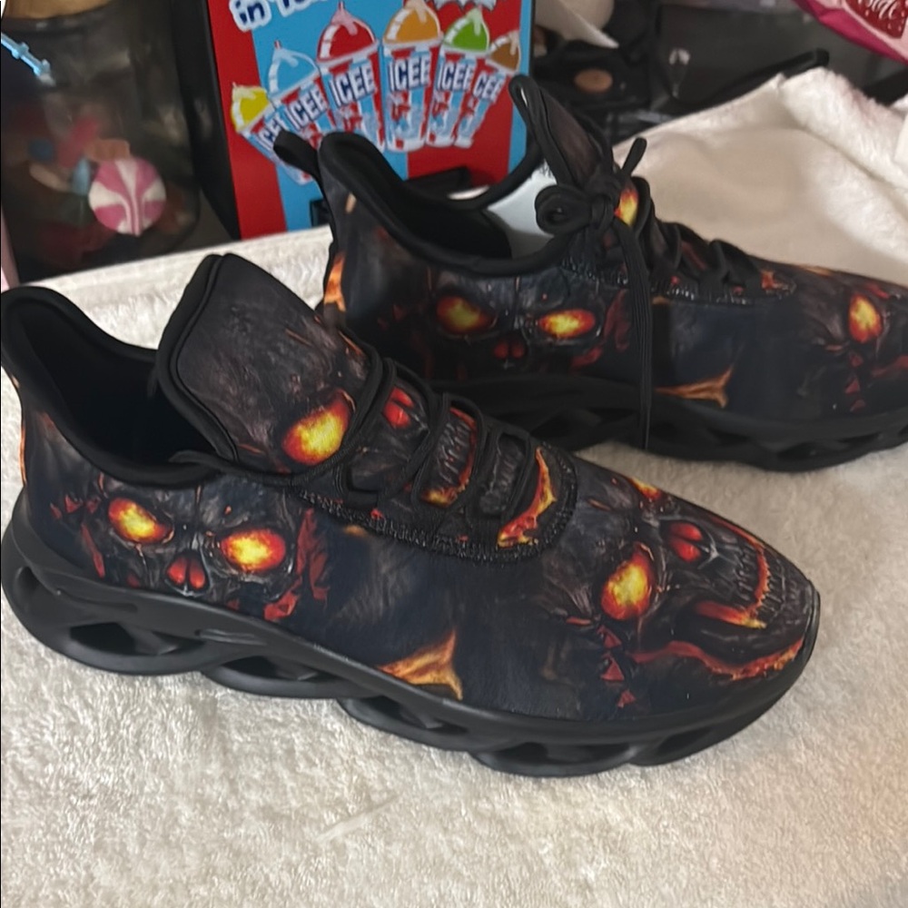 Black and Red Graphic Sneakers